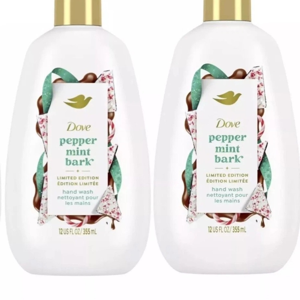 2 Limited Edition Dove Peppermint Bark Hand Wash Set-Christmas Holiday Treats